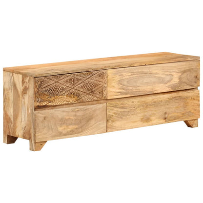 TV Cabinet Solid Mango Wood 110x30x40 cm - OLBRIT