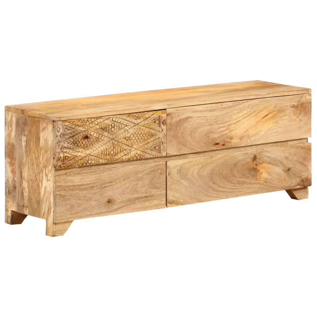 TV Cabinet Solid Mango Wood 110x30x40 cm - OLBRIT