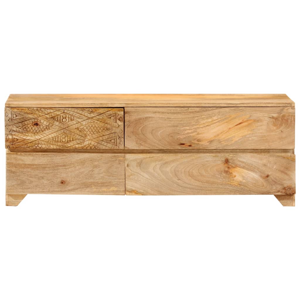TV Cabinet Solid Mango Wood 110x30x40 cm - OLBRIT