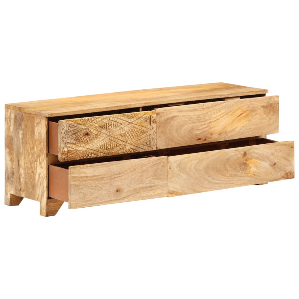 TV Cabinet Solid Mango Wood 110x30x40 cm - OLBRIT