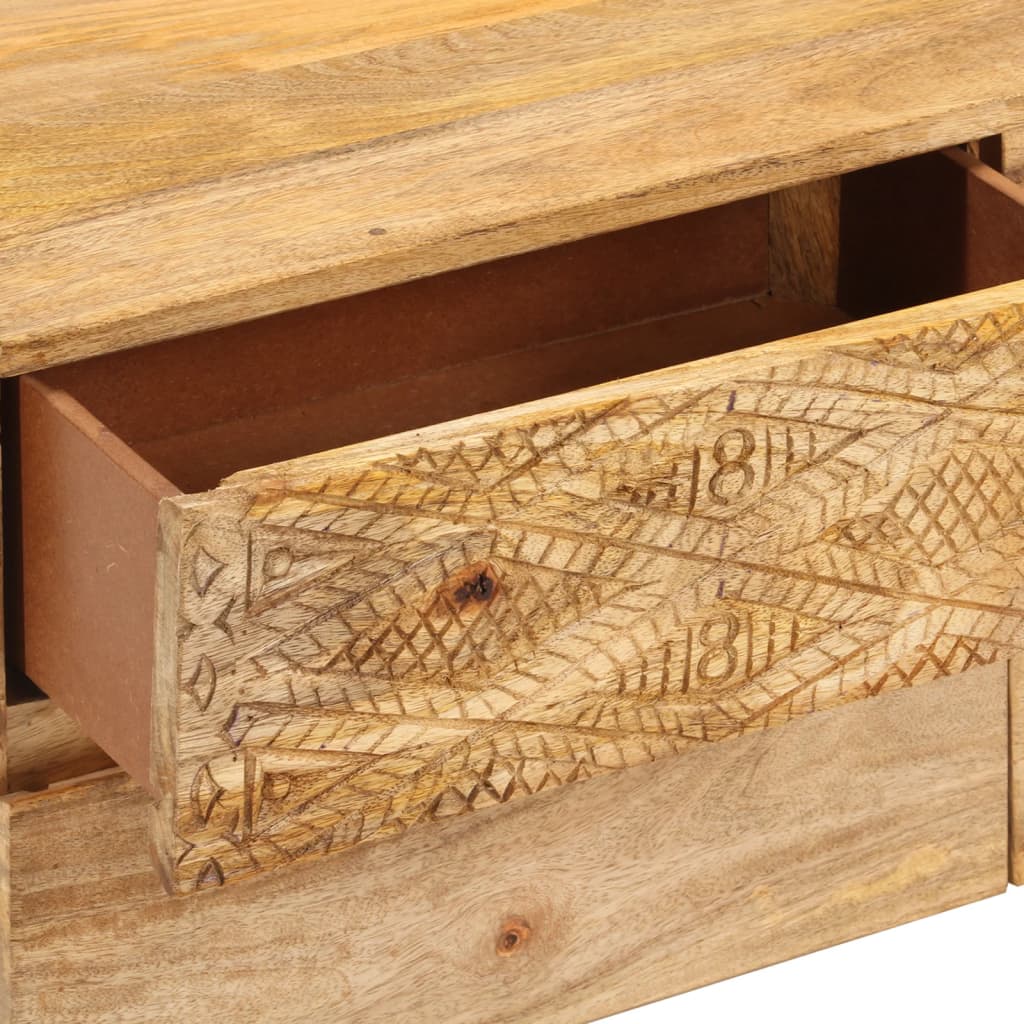 TV Cabinet Solid Mango Wood 110x30x40 cm - OLBRIT