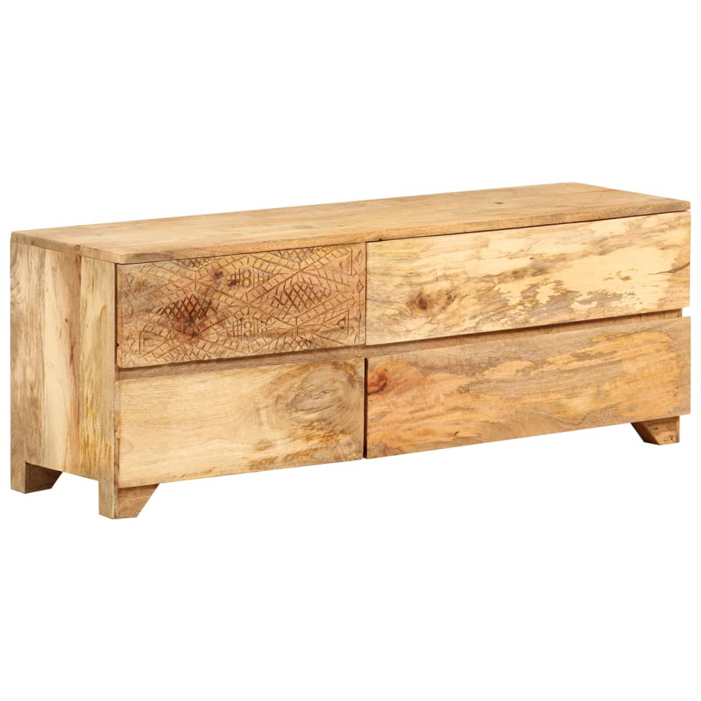 TV Cabinet Solid Mango Wood 110x30x40 cm - OLBRIT