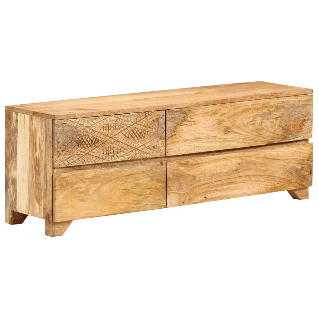 TV Cabinet Solid Mango Wood 110x30x40 cm - OLBRIT