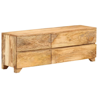TV Cabinet Solid Mango Wood 110x30x40 cm - OLBRIT
