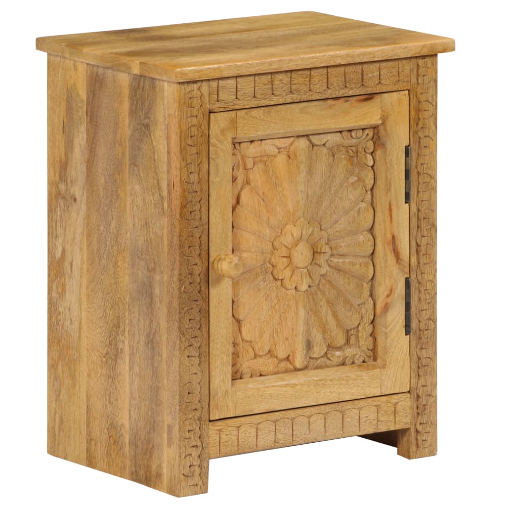 Bedside Table Solid Mango Wood 40x30x50 cm - OLBRIT