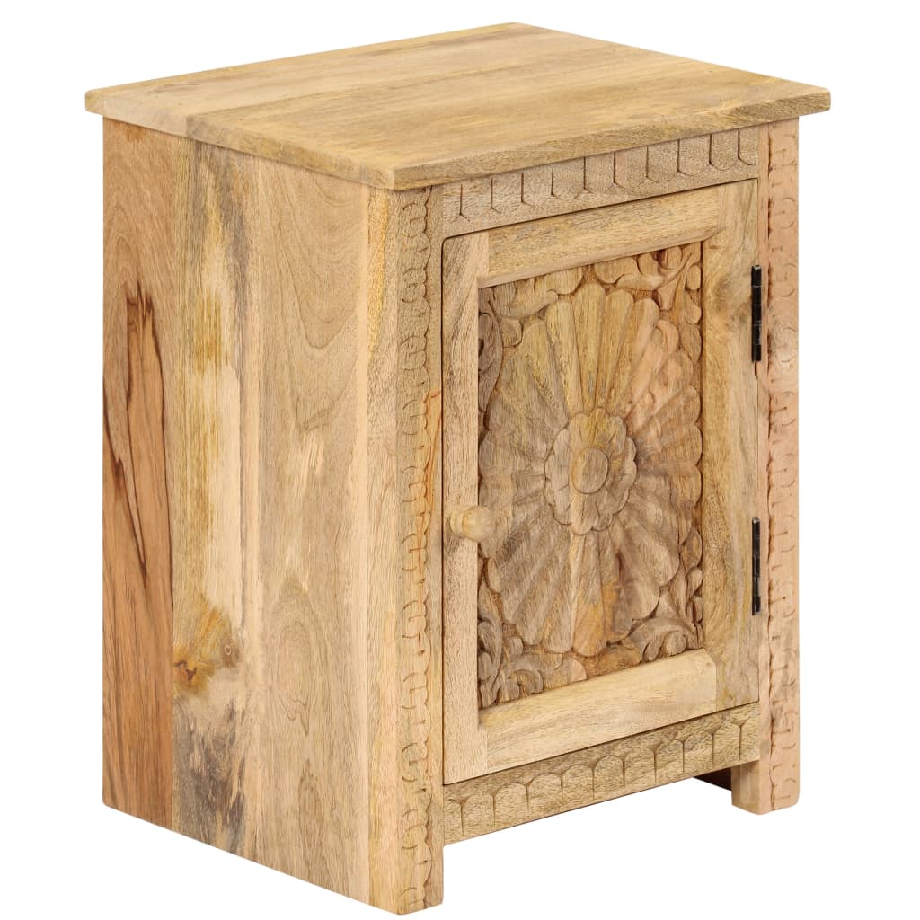 Bedside Table Solid Mango Wood 40x30x50 cm - OLBRIT