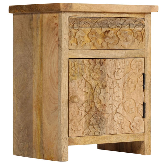 Bedside Table Solid Mango Wood 40x30x50 cm - OLBRIT
