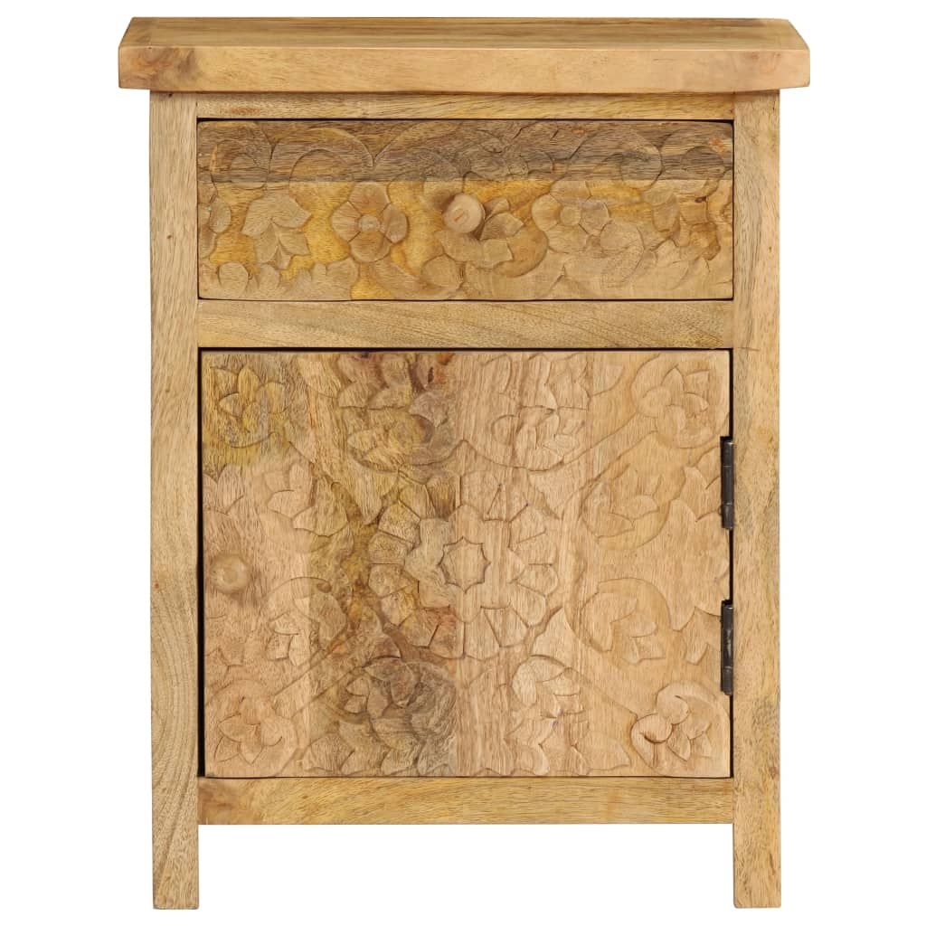 Bedside Table Solid Mango Wood 40x30x50 cm - OLBRIT