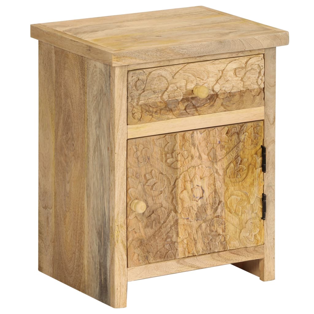 Bedside Table Solid Mango Wood 40x30x50 cm - OLBRIT