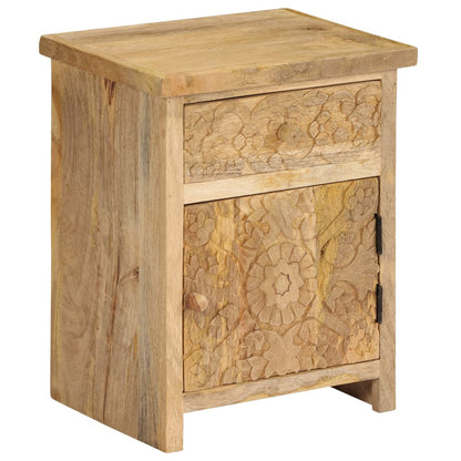 Bedside Table Solid Mango Wood 40x30x50 cm - OLBRIT