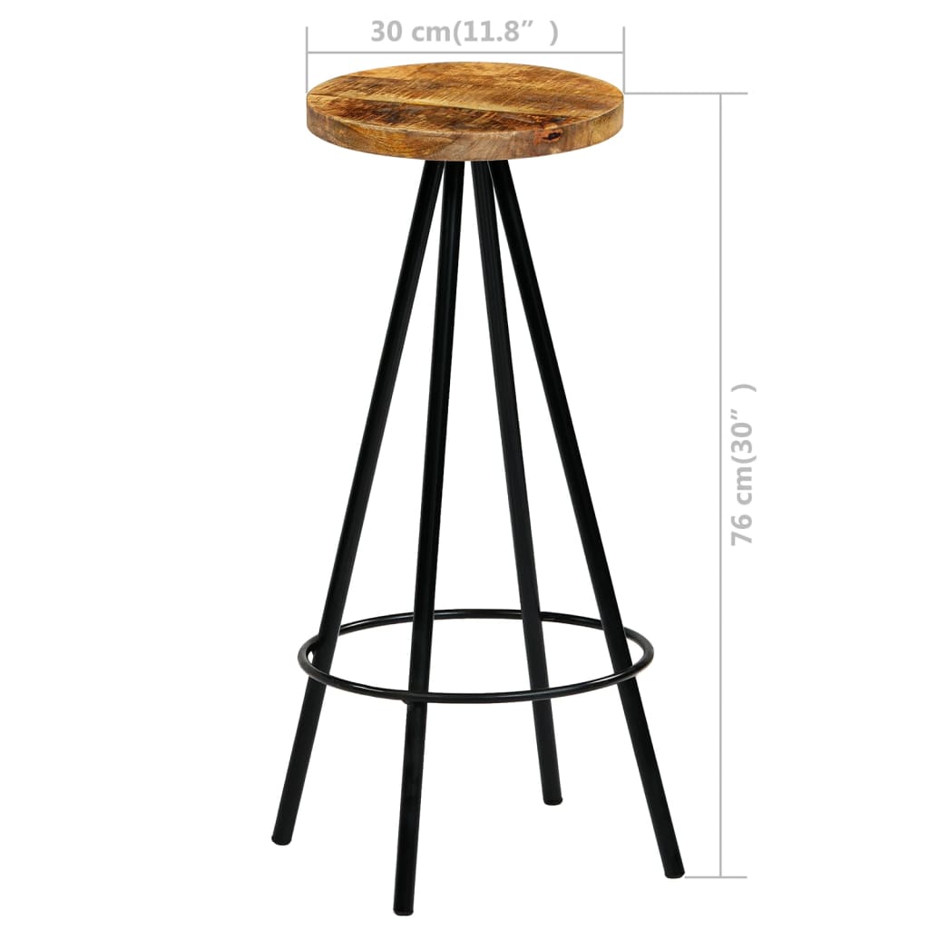 Bar Chairs 4 pcs Solid Mango Wood - OLBRIT