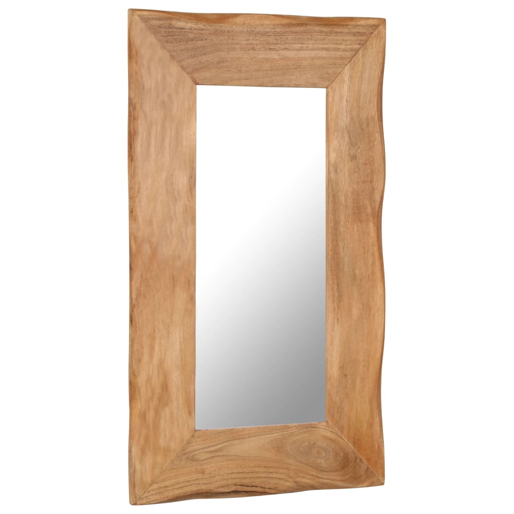 Cosmetic Mirror 50x80 cm Solid Acacia Wood - OLBRIT