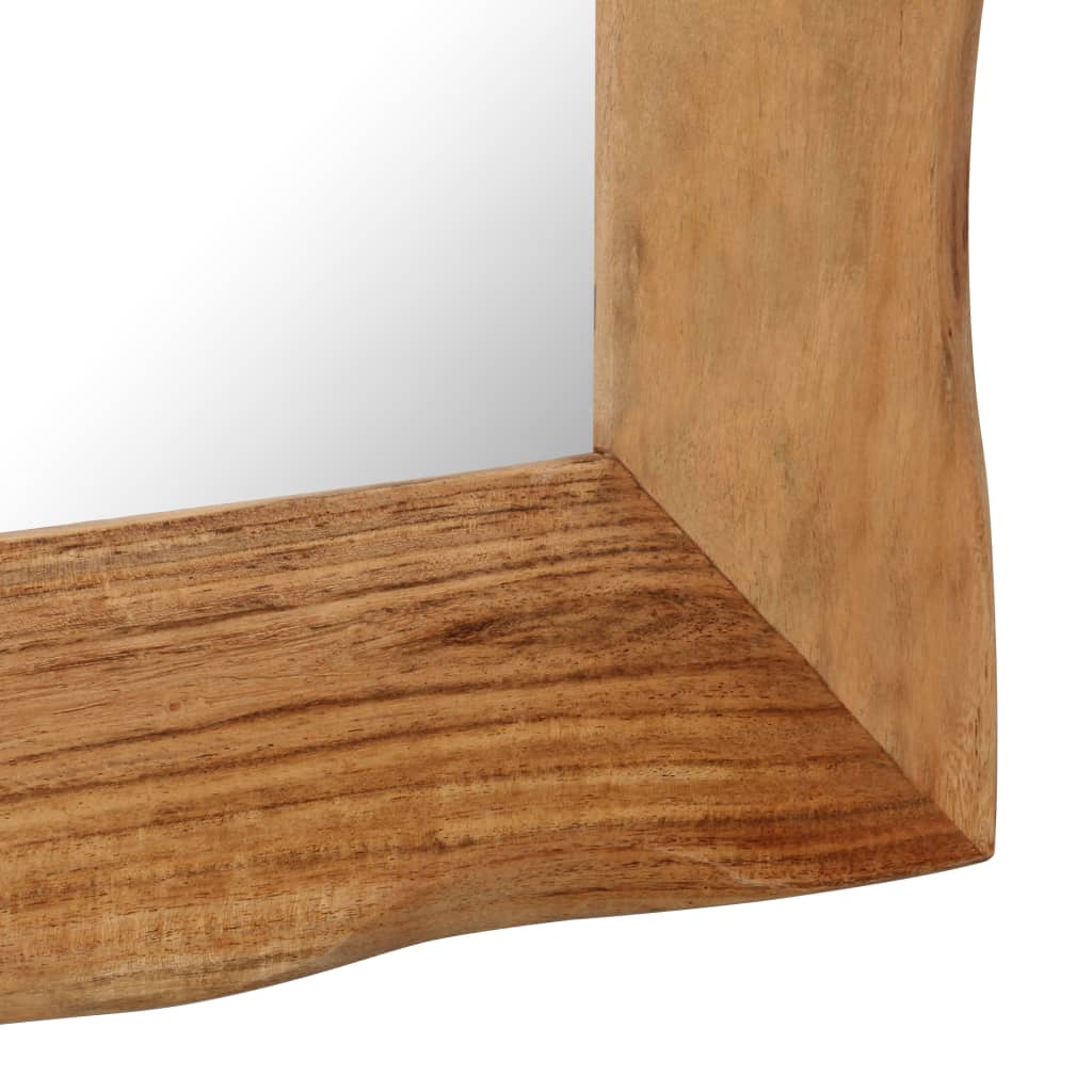 Cosmetic Mirror 50x80 cm Solid Acacia Wood - OLBRIT