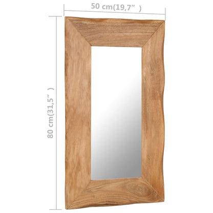 Cosmetic Mirror 50x80 cm Solid Acacia Wood - OLBRIT