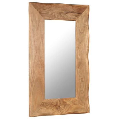 Cosmetic Mirror 50x80 cm Solid Acacia Wood - OLBRIT