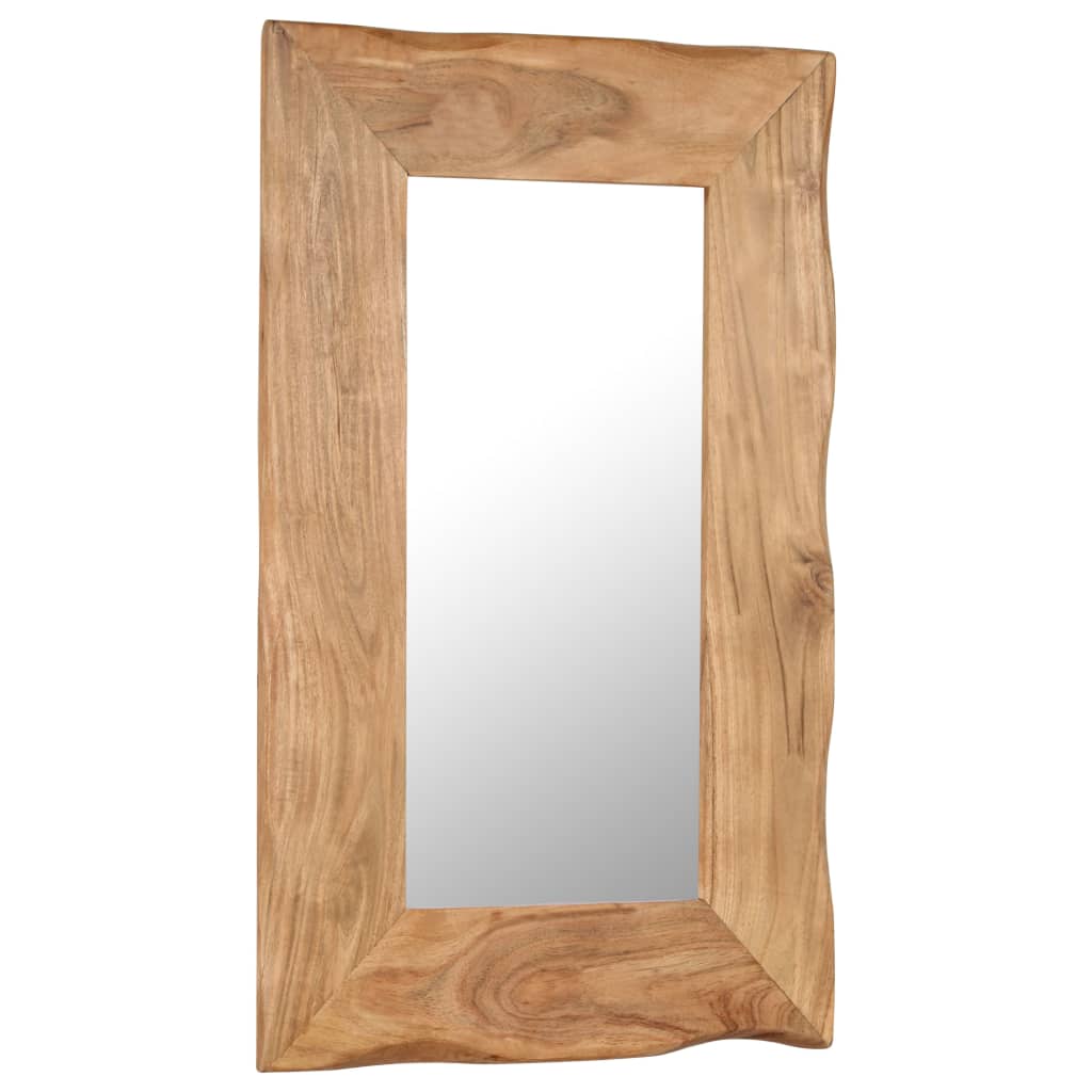 Cosmetic Mirror 50x80 cm Solid Acacia Wood - OLBRIT