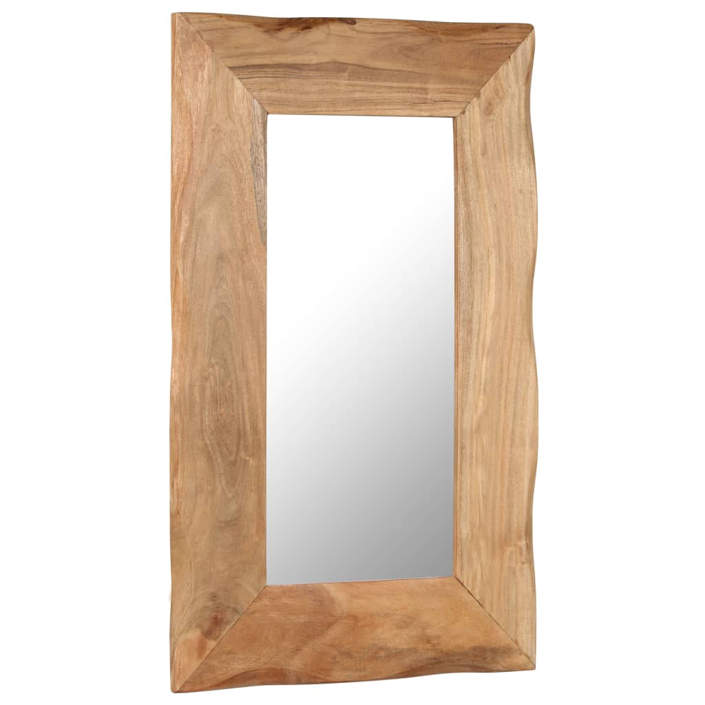 Cosmetic Mirror 50x80 cm Solid Acacia Wood - OLBRIT