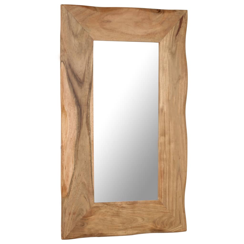 Cosmetic Mirror 50x80 cm Solid Acacia Wood - OLBRIT