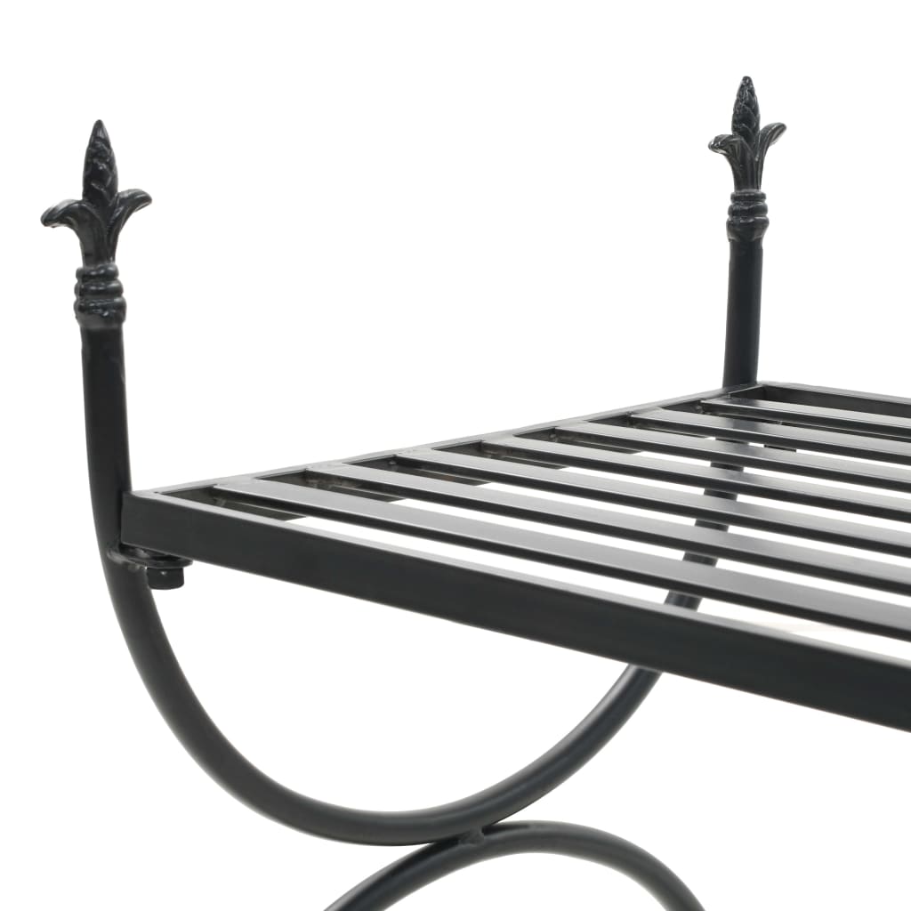 Bench Vintage Style Metal 83x42x55 cm Black - OLBRIT