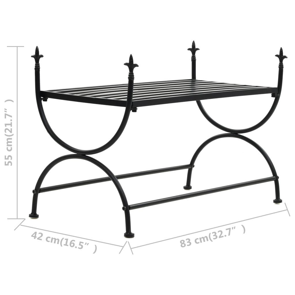 Bench Vintage Style Metal 83x42x55 cm Black - OLBRIT