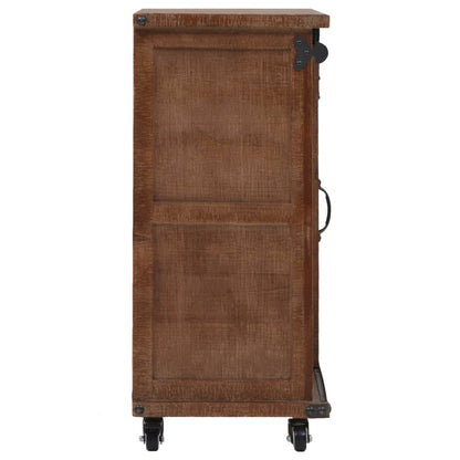 Storage Cabinet Solid Fir Wood 64x33.5x75 cm Brown - OLBRIT