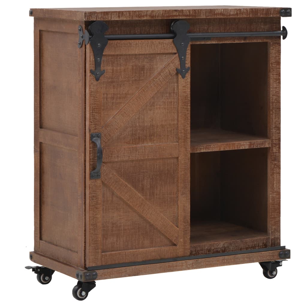 Storage Cabinet Solid Fir Wood 64x33.5x75 cm Brown - OLBRIT