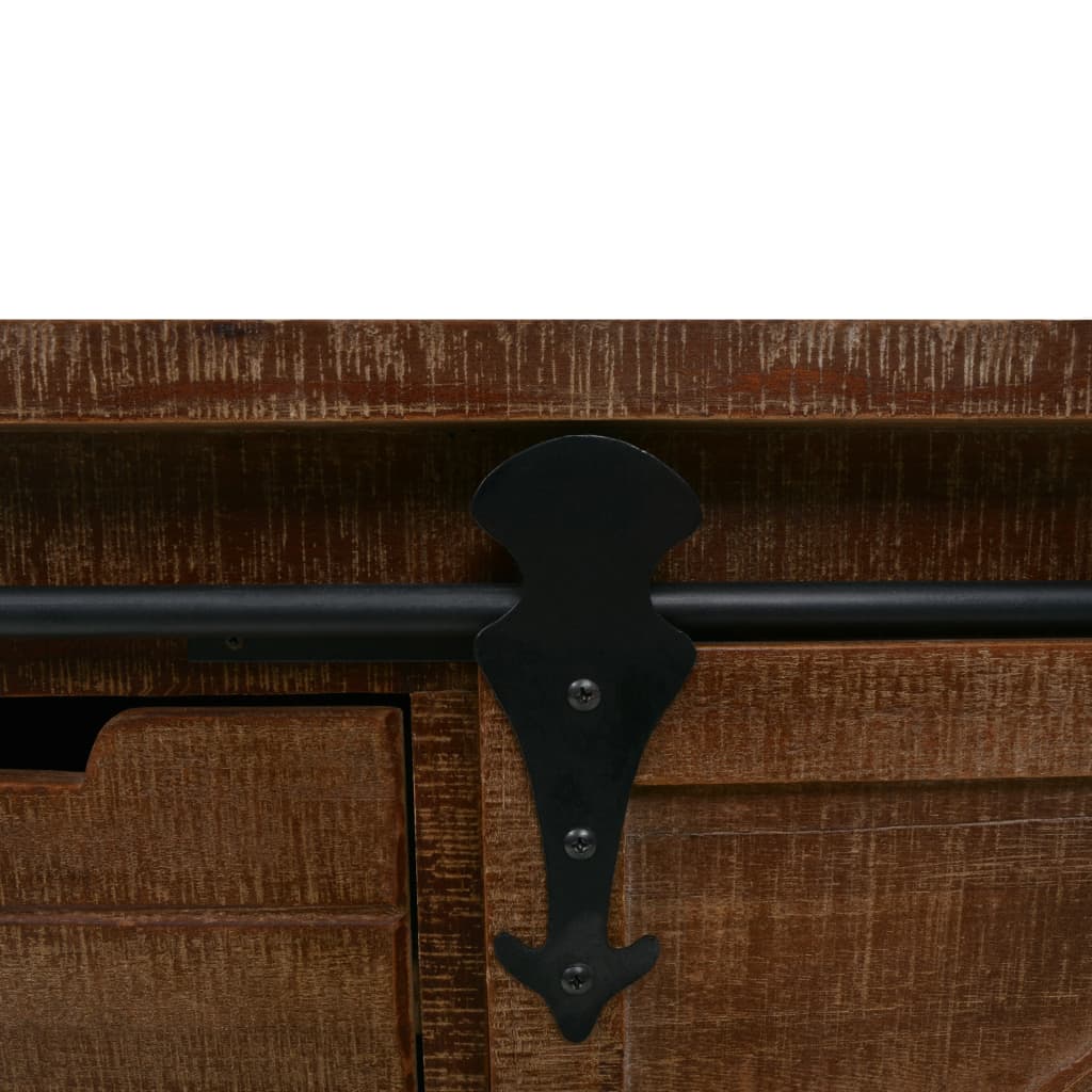 Storage Cabinet Solid Fir Wood 64x33.5x75 cm Brown - OLBRIT