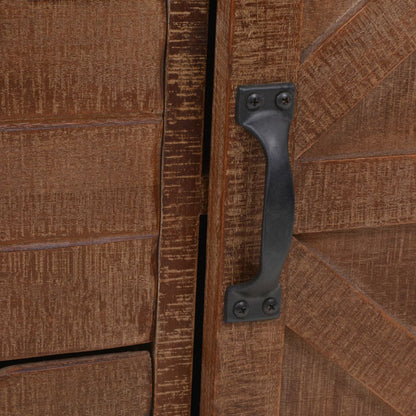 Storage Cabinet Solid Fir Wood 64x33.5x75 cm Brown - OLBRIT