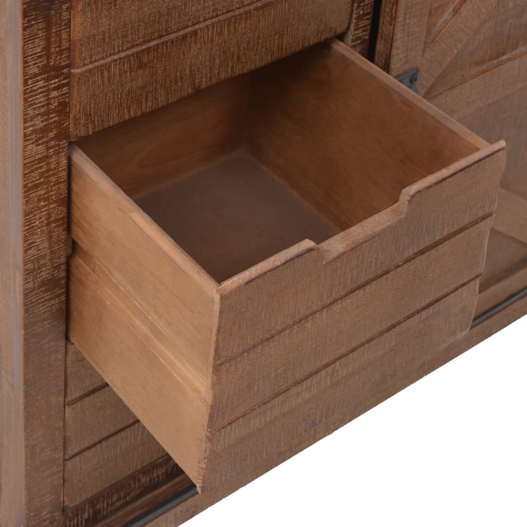 Storage Cabinet Solid Fir Wood 64x33.5x75 cm Brown - OLBRIT
