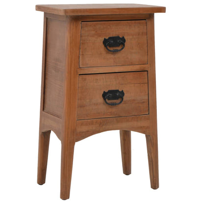 Bedside Cabinet Solid Fir Wood 40x29x68 cm Brown - OLBRIT