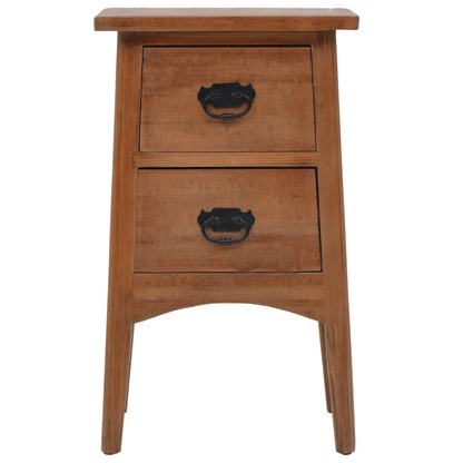 Bedside Cabinet Solid Fir Wood 40x29x68 cm Brown - OLBRIT