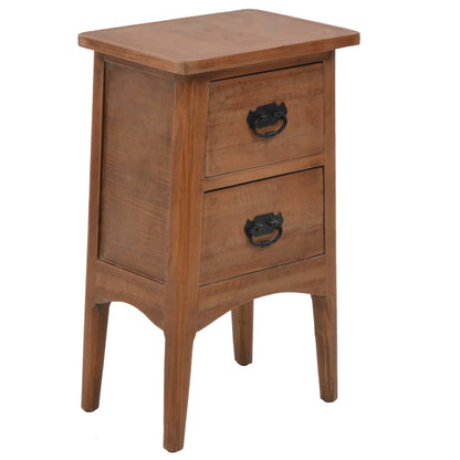 Bedside Cabinet Solid Fir Wood 40x29x68 cm Brown - OLBRIT