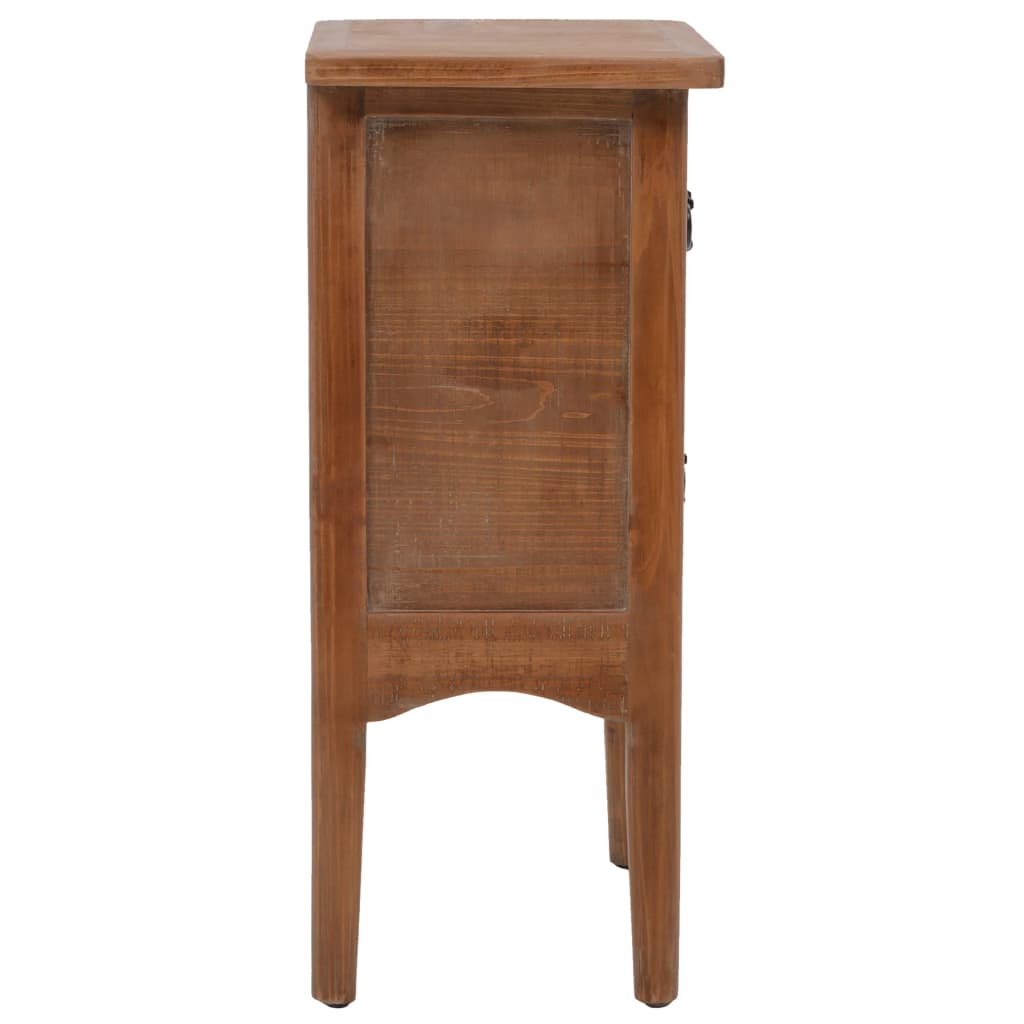 Bedside Cabinet Solid Fir Wood 40x29x68 cm Brown - OLBRIT