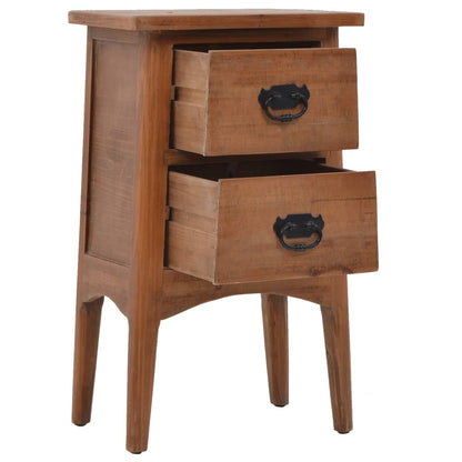 Bedside Cabinet Solid Fir Wood 40x29x68 cm Brown - OLBRIT
