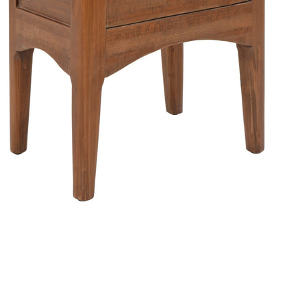 Bedside Cabinet Solid Fir Wood 40x29x68 cm Brown - OLBRIT