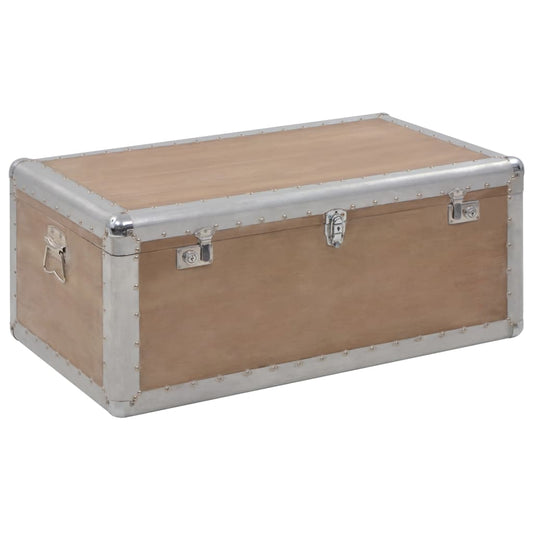 Storage Box Solid Fir Wood 91x52x40 cm Brown - OLBRIT