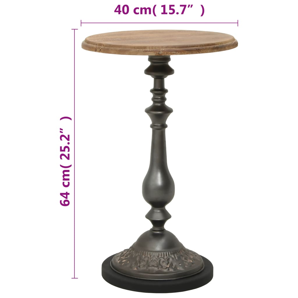 End Table Solid Fir Wood 40x64 cm Brown - OLBRIT