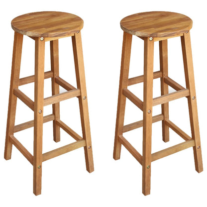 Bar Chairs 2 pcs Solid Acacia Wood - OLBRIT