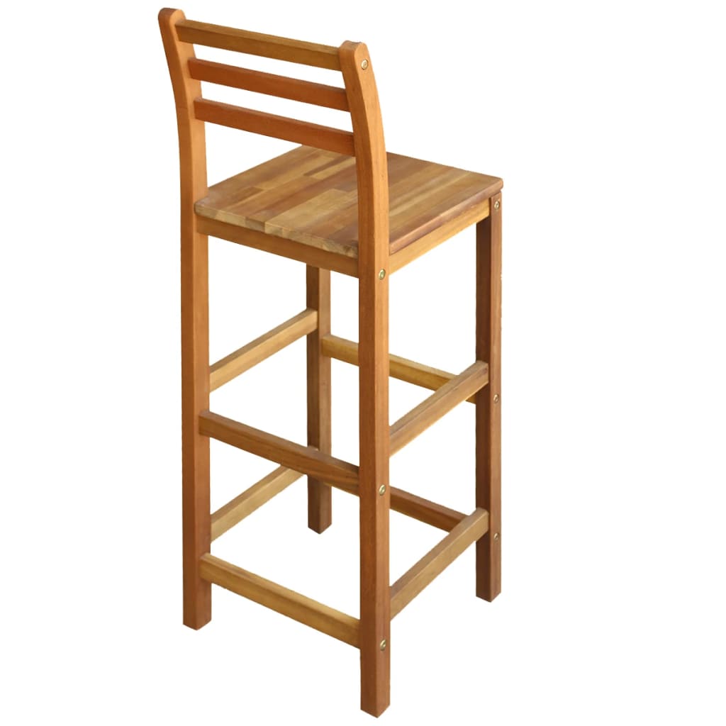 Bar Chairs 2 pcs Solid Acacia Wood - OLBRIT