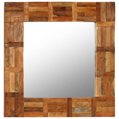 Wall Mirror Solid Reclaimed Wood 60x60 cm - OLBRIT