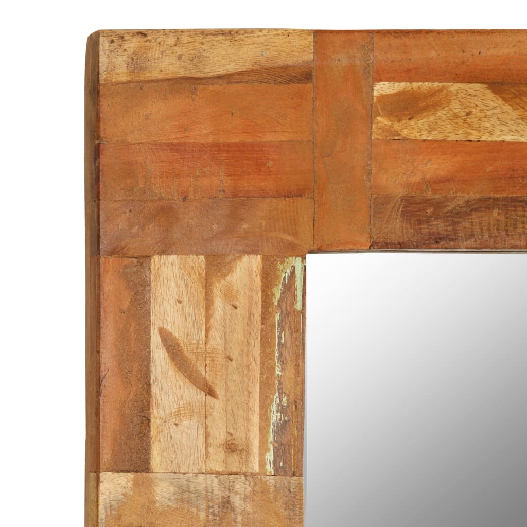 Wall Mirror Solid Reclaimed Wood 60x60 cm - OLBRIT