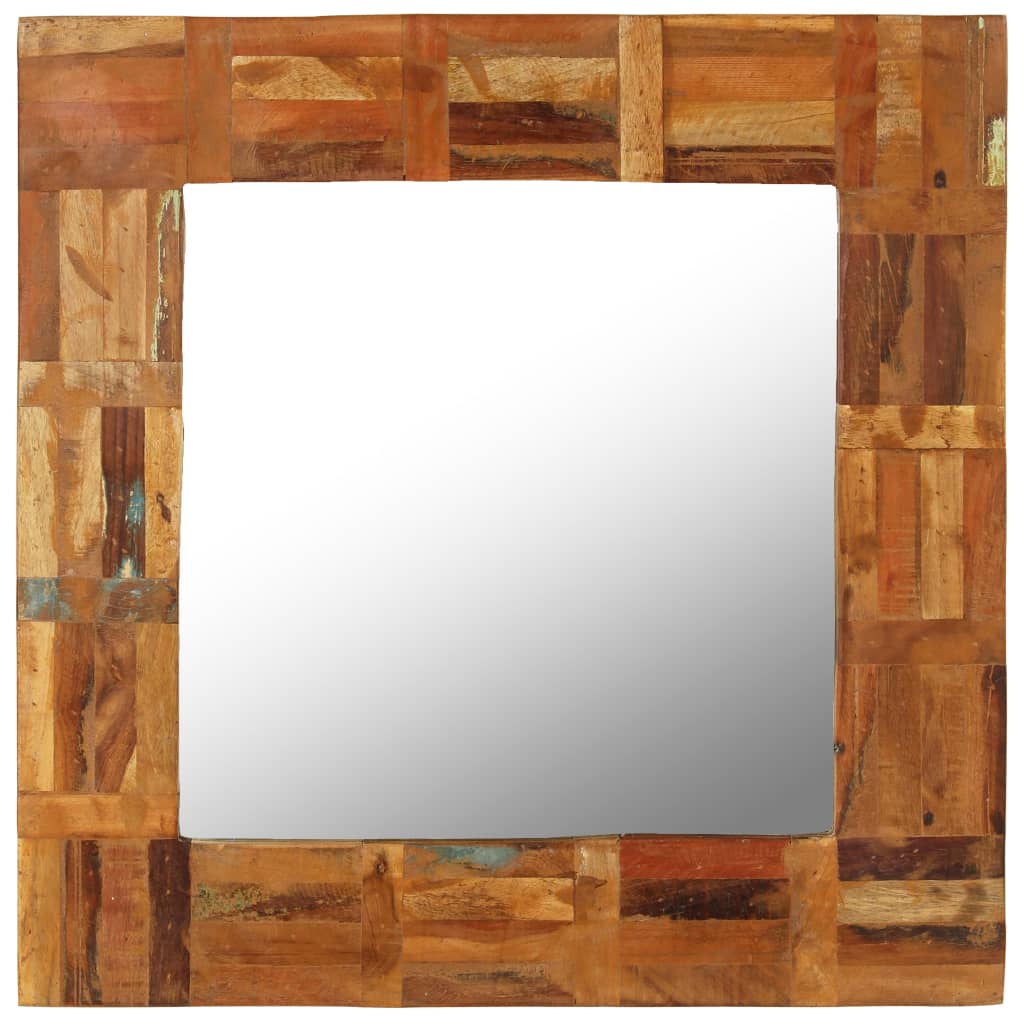 Wall Mirror Solid Reclaimed Wood 60x60 cm - OLBRIT