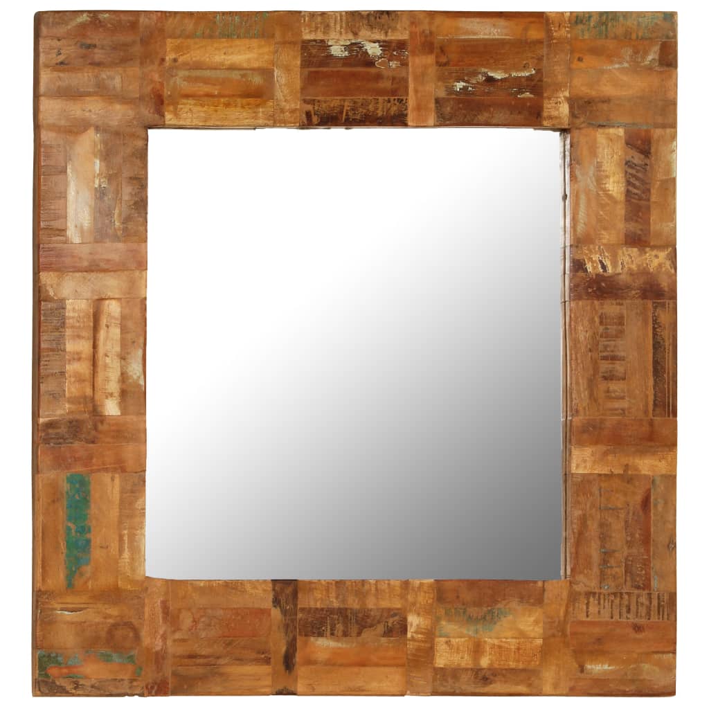 Wall Mirror Solid Reclaimed Wood 60x60 cm - OLBRIT