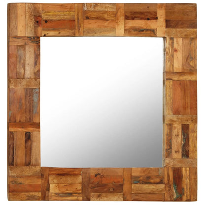 Wall Mirror Solid Reclaimed Wood 60x60 cm - OLBRIT