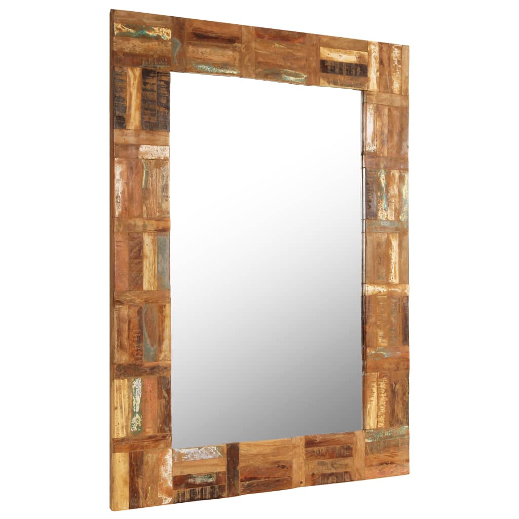 Wall Mirror Solid Reclaimed Wood 60x90 cm - OLBRIT