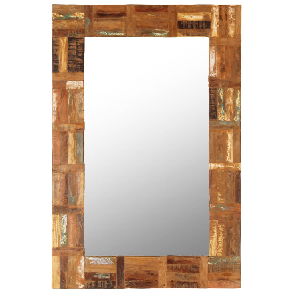 Wall Mirror Solid Reclaimed Wood 60x90 cm - OLBRIT