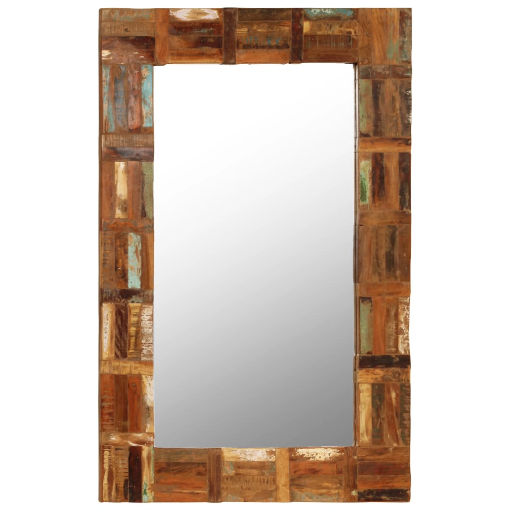 Wall Mirror Solid Reclaimed Wood 60x90 cm - OLBRIT