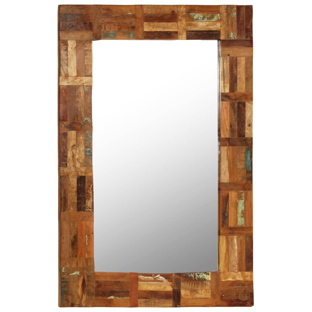 Wall Mirror Solid Reclaimed Wood 60x90 cm - OLBRIT