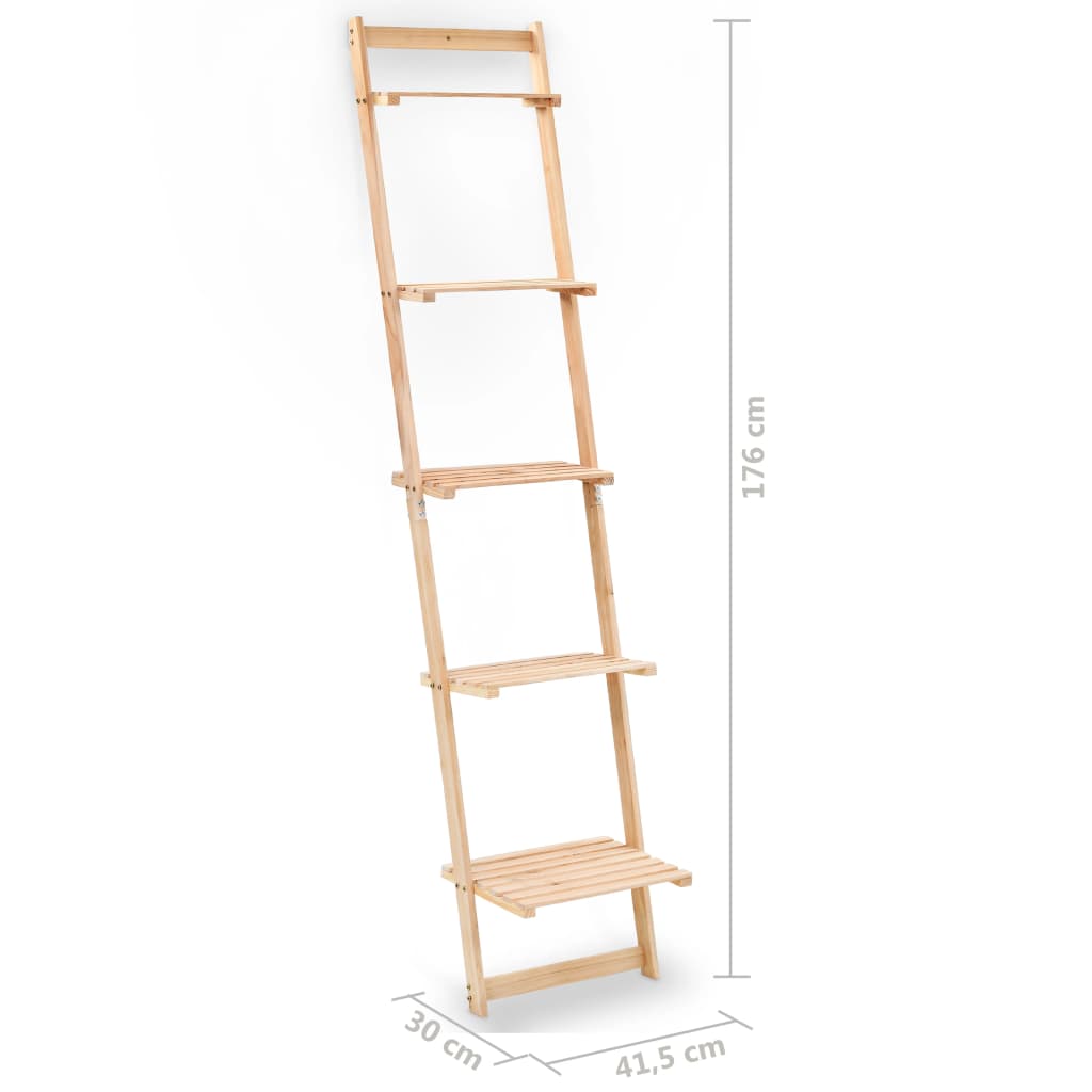 Ladder Wall Shelf Cedar Wood 41.5x30x176 cm - OLBRIT