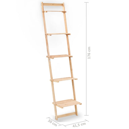 Ladder Wall Shelf Cedar Wood 41.5x30x176 cm - OLBRIT